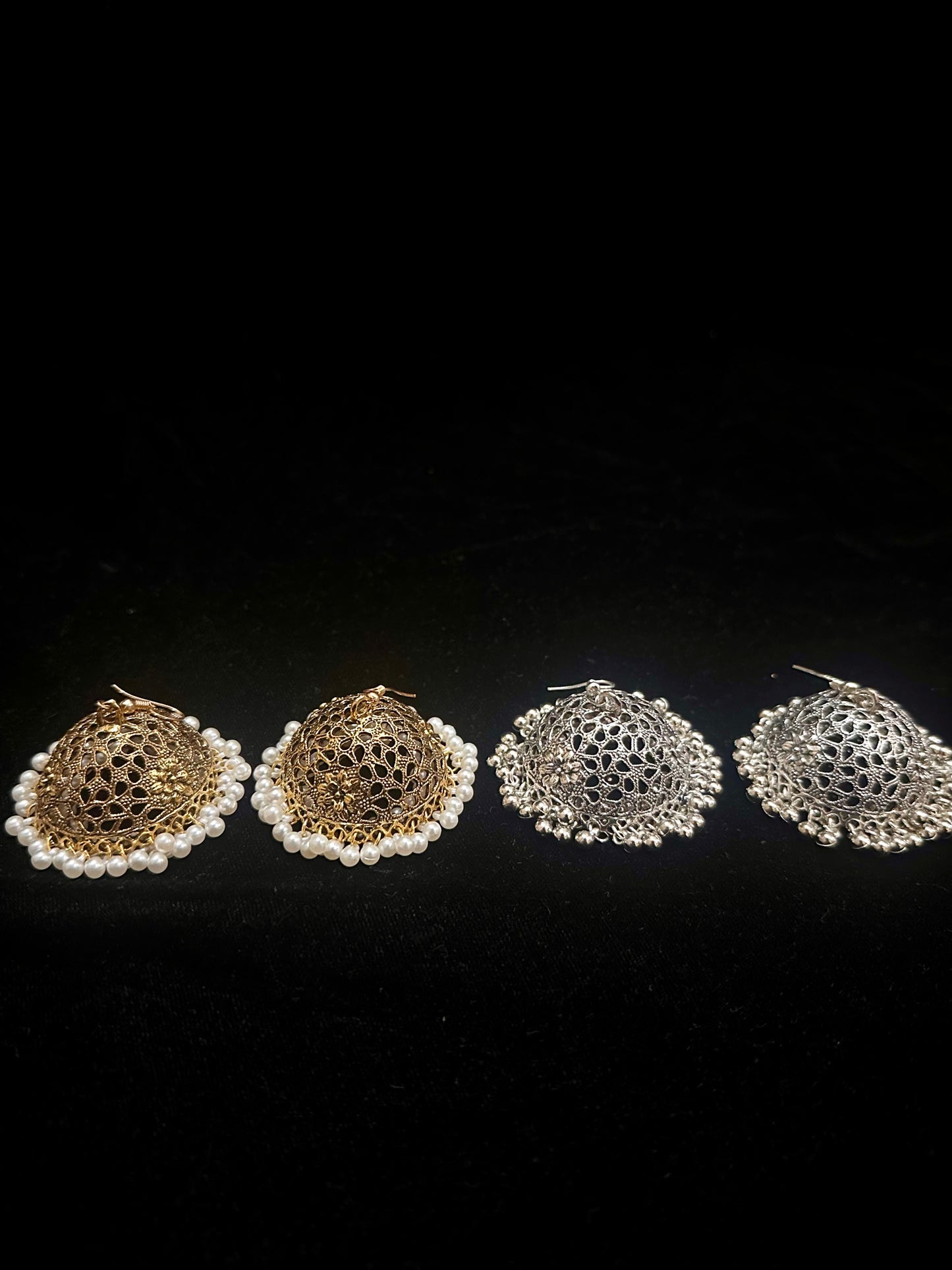 Pearl Halo Jhumkas