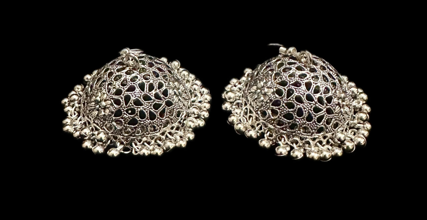 Pearl Halo Jhumkas