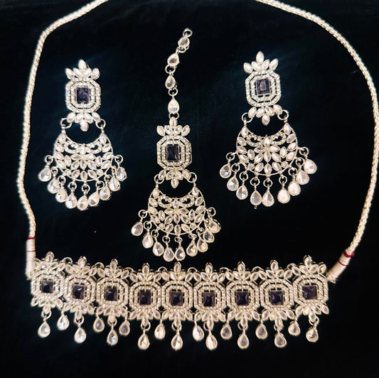 Royal Amethyst Silver Set