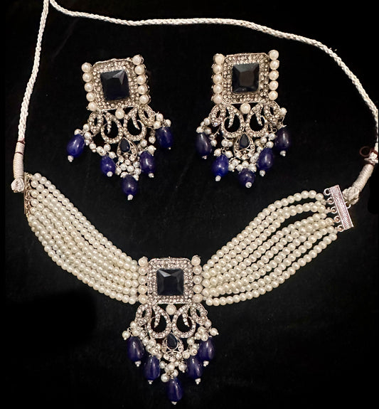 Royal Blue Pearl Elegance Set