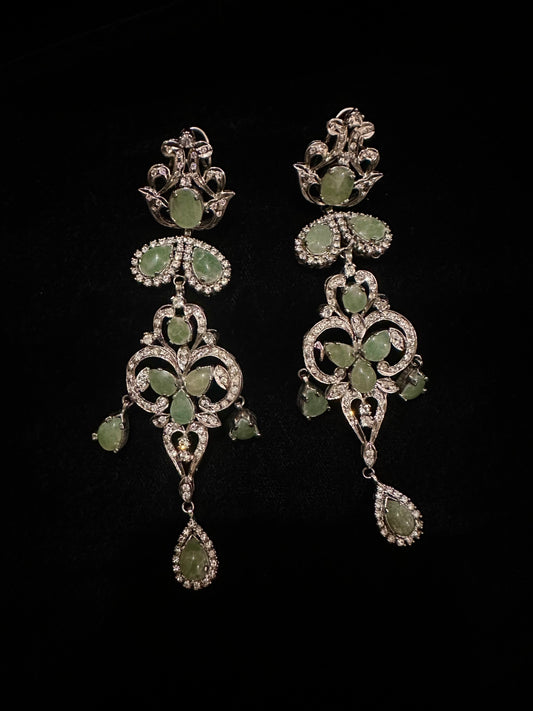 Mint Majesty Silver Earrings